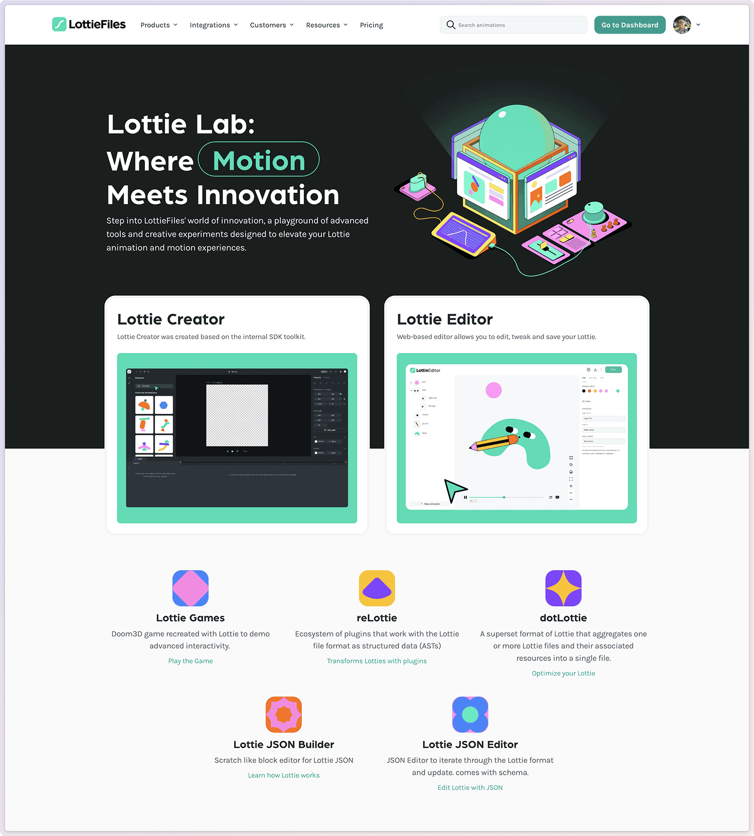 LottieFiles Landing Page