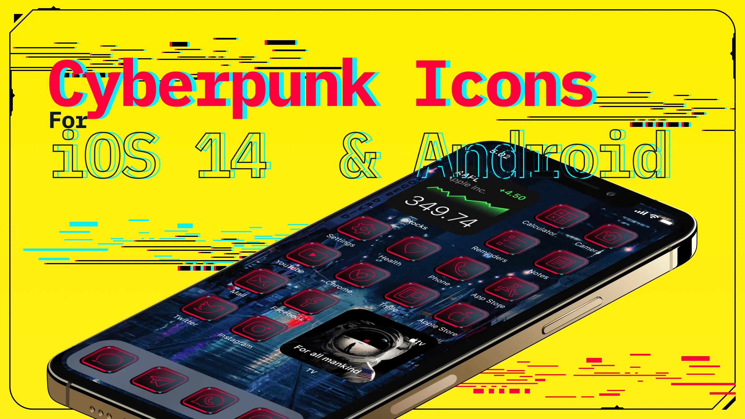 Cyberpunk Icons for iOS 14 & Android