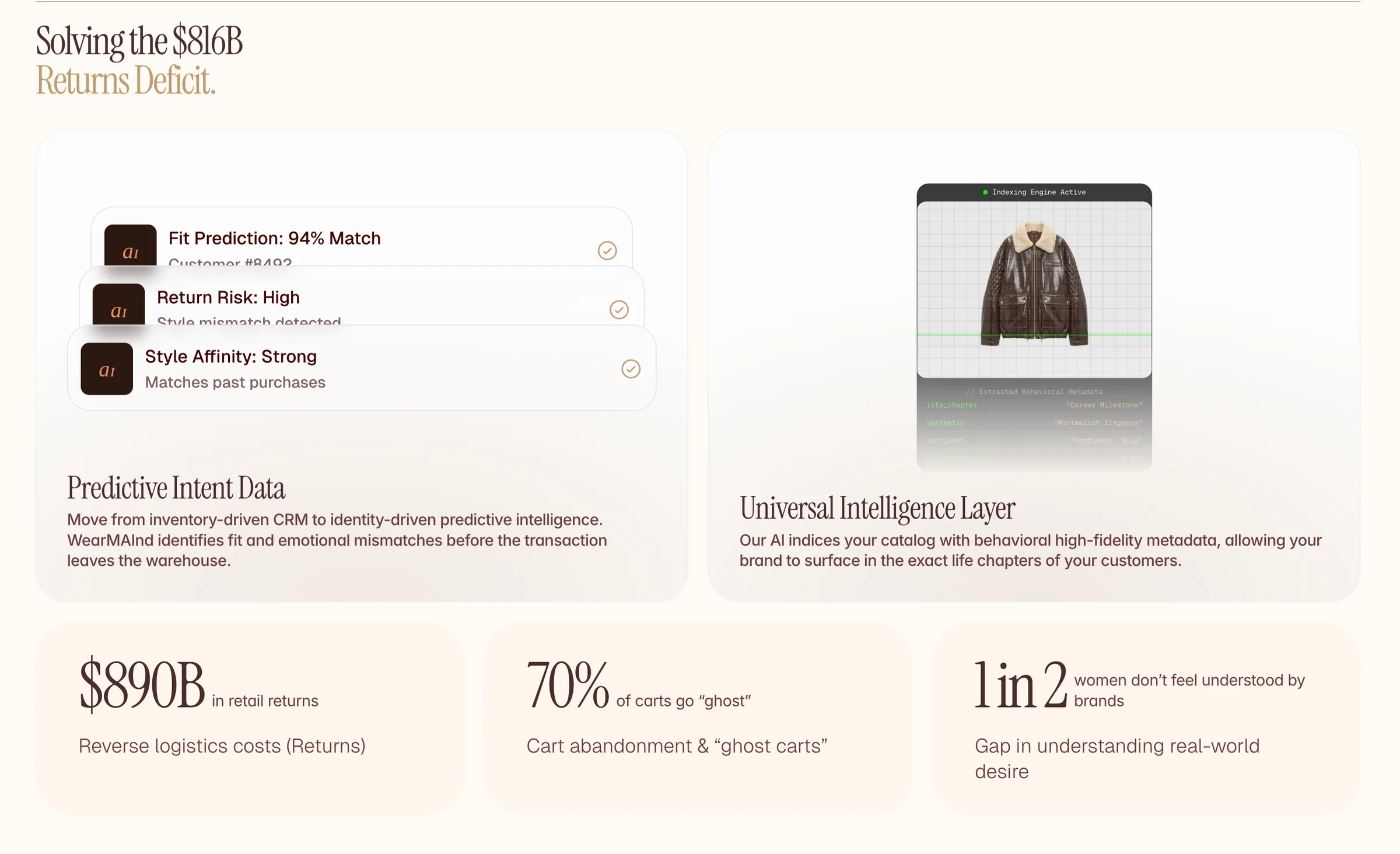 Fashion + AI Landing Page screen