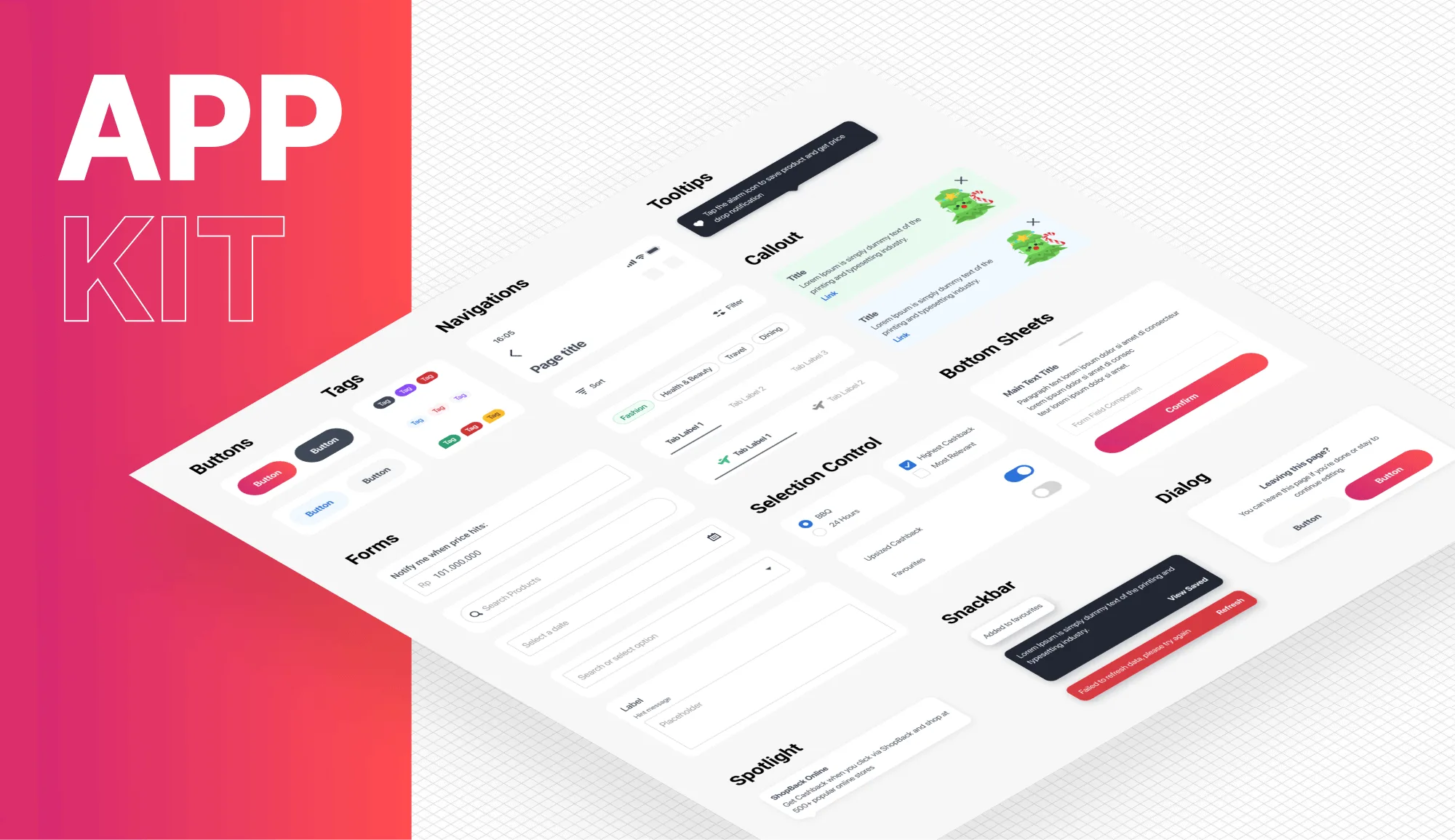 ShopBack App Design System screen
